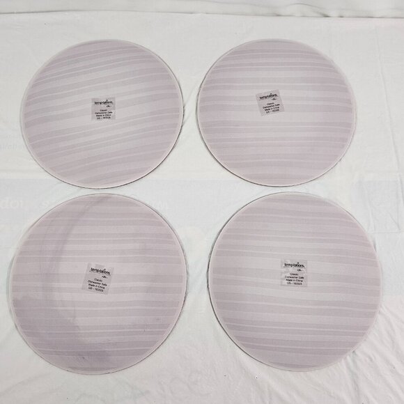 Temp-Tations Classic Red Stripe Glass Salad Luncheon Plates – Set of 4 - Picture 7 of 10